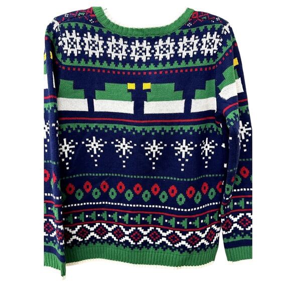33 Degree Sweater "I Just Love Elfing Around" Long Sleeve Multicolor Boys XL NWT - Picture 6 of 9